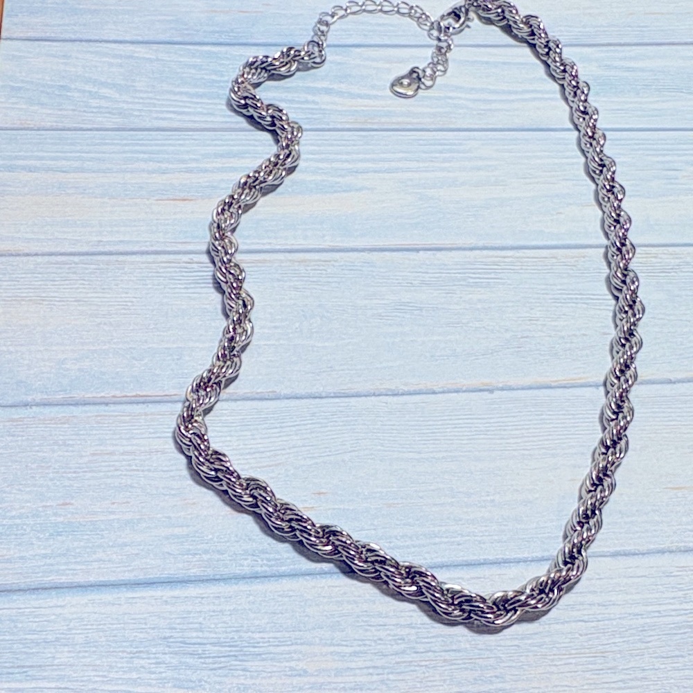 Maurices Silver Twisted Rope Necklace